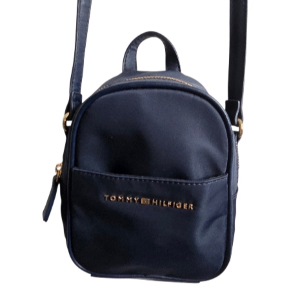 Tommy Hilfiger Juliette Dome Mini Backpack Crossbody Blue Shoulder Bag Nylon